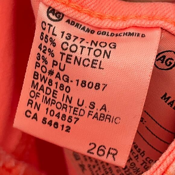 AG Adriano Goldschmied Stevie Ankle Slim Straight Leg Jeans Orange 26R - Picture 6 of 9